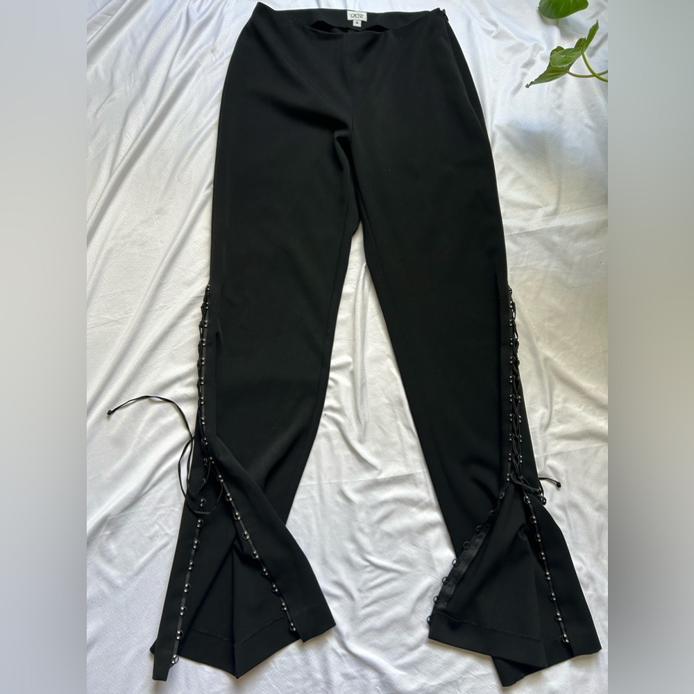 Goth cowgirl side lace tie up vintage pants size 6